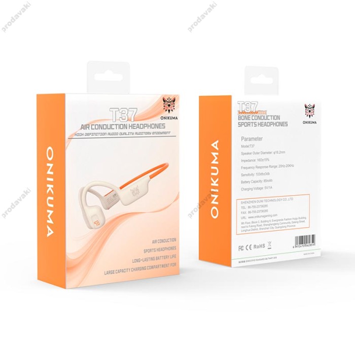 Бездротові Bluetooth навушники Onikuma T37 BT 5.43 Orange