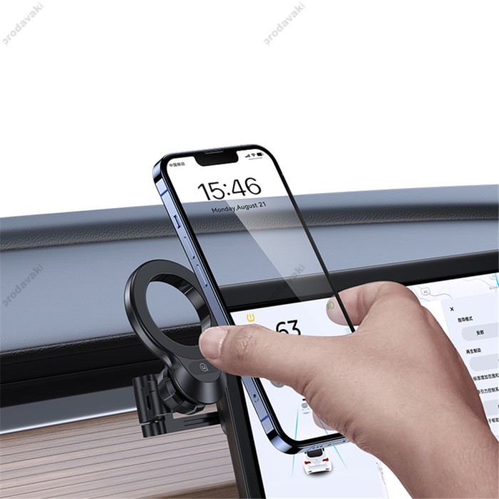 Автомобільний тримач USAMS US-ZJ076 Magnetic Car Phone Holder (Center Console) Black