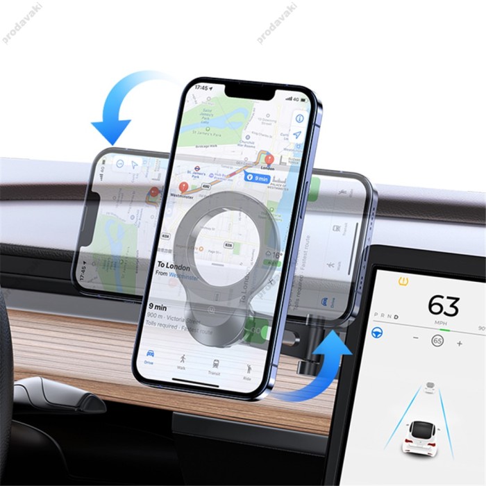 Автомобільний тримач USAMS US-ZJ076 Magnetic Car Phone Holder (Center Console) Black