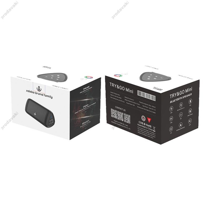 Портативна колонка Bluetooth XDOBO BMTL TRY & GO Mini IPX6 15W Black