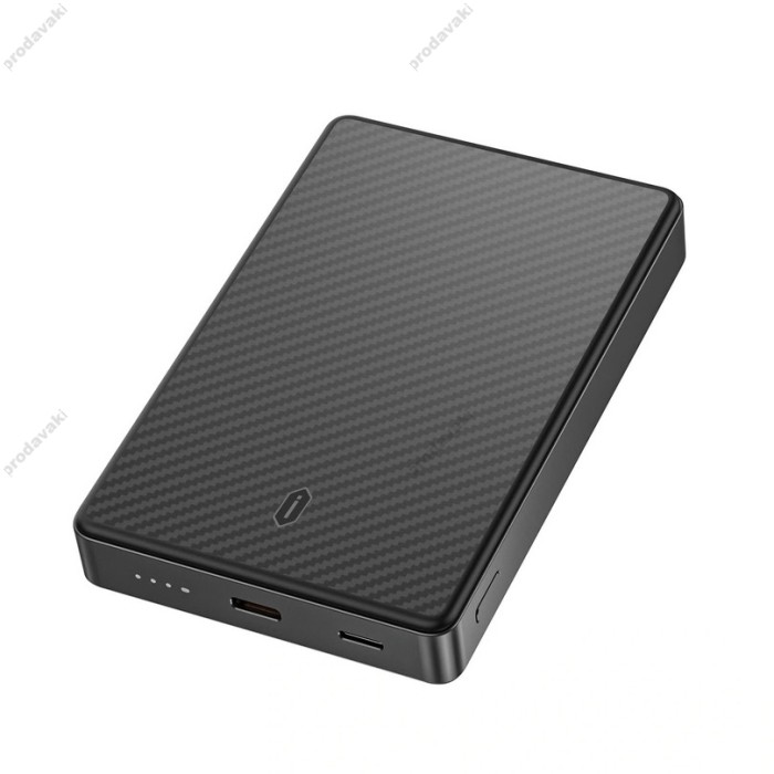 Повербанк портативний акумулятор Power Bank Wiwu Wi-P073 Aramid Fiber MagSafe магнітний 10000 mAh Black