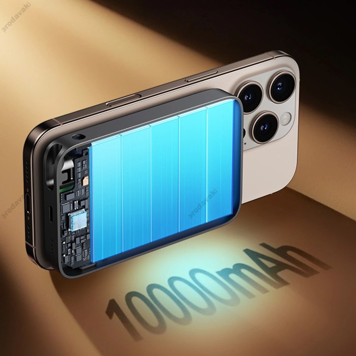 Повербанк портативний акумулятор Power bank Joyroom JR-PBM02 MagSafe магнітний 10000 mAh Black