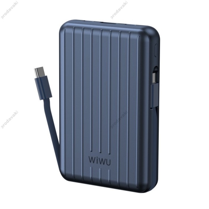 Повербанк портативний акумулятор Power Bank Wiwu PP03 Trunk Magnetic MagSafe магнітний 10000 mAh Blue