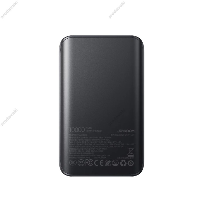 Повербанк портативний акумулятор Power bank Joyroom QP191 mini PD fast charging 22.5W 10000 mAh Black