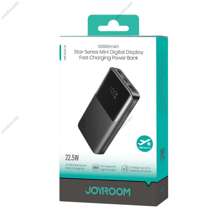 Повербанк портативний акумулятор Power bank Joyroom QP191 mini PD fast charging 22.5W 10000 mAh Black