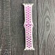 Силіконовий ремінець Nike 42mm/44mm/45mm для Apple Watch (Білий з яскраво рожевим)
