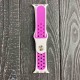 Силіконовий ремінець Nike 42mm/44mm/45mm для Apple Watch (Білий з яскраво рожевим)