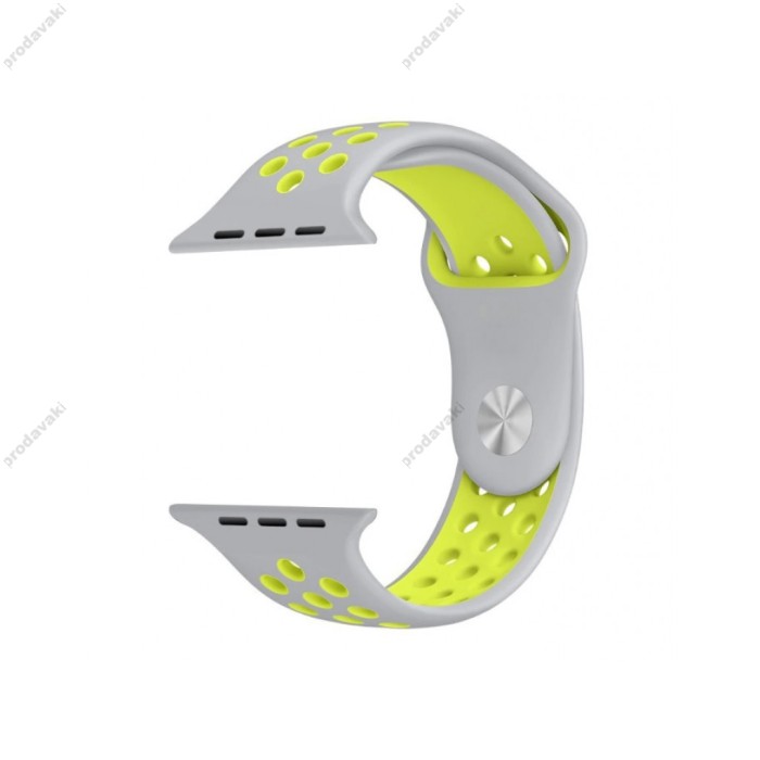 Ремешок для Apple Watch Sport Nike+ 38mm / 40mm / 41mm серо-лимонный