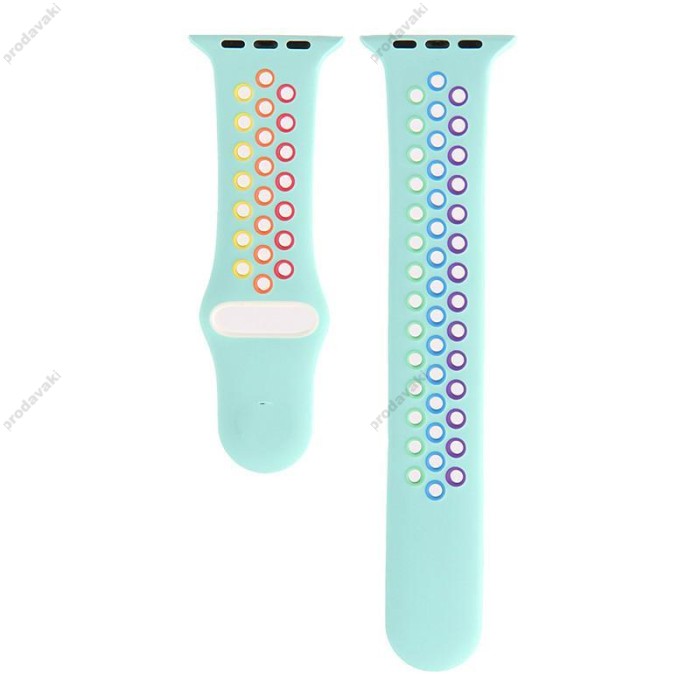 Силіконовий ремінець Nike 42mm/44mm/45mm для Apple Watch (Mint-rainbow)