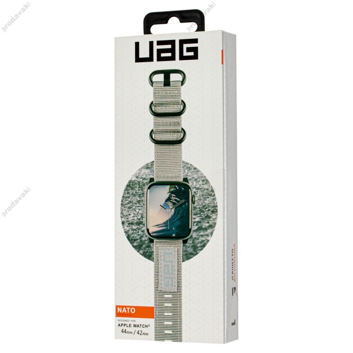 Ремінець для Apple Watch UAG Nylon Nato 42mm/44mm/45mm сірий