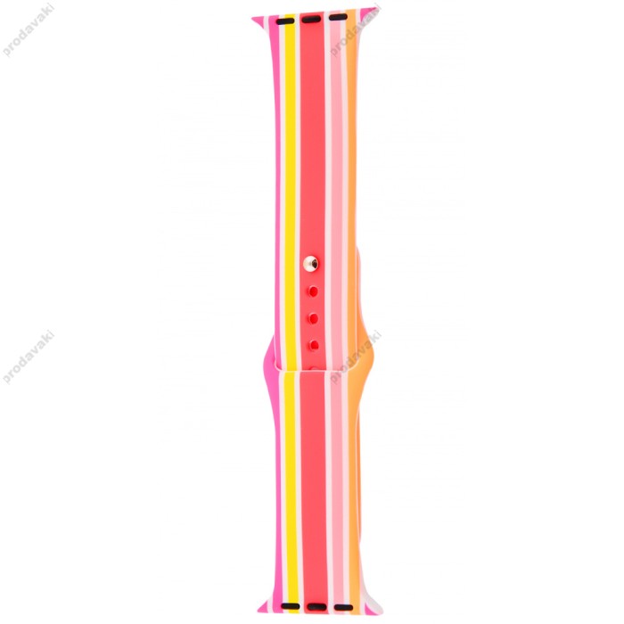 Ремінець Sport Band для Apple Watch 42mm / 44mm / 45mm pink yellow lines