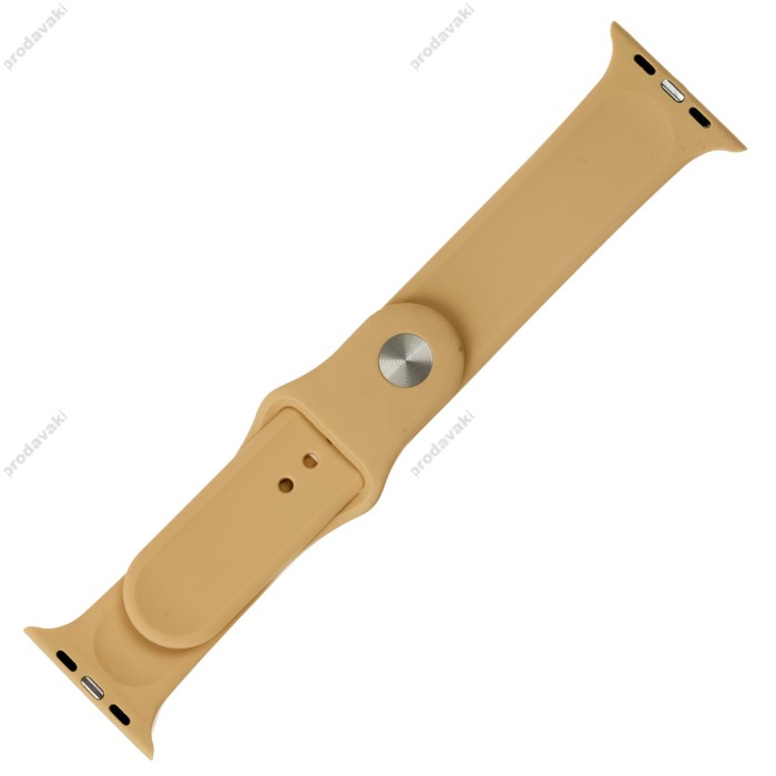 Ремінець для Apple Watch 42mm/44mm/45mm Band Silikone Two - Piece блідо жовтий