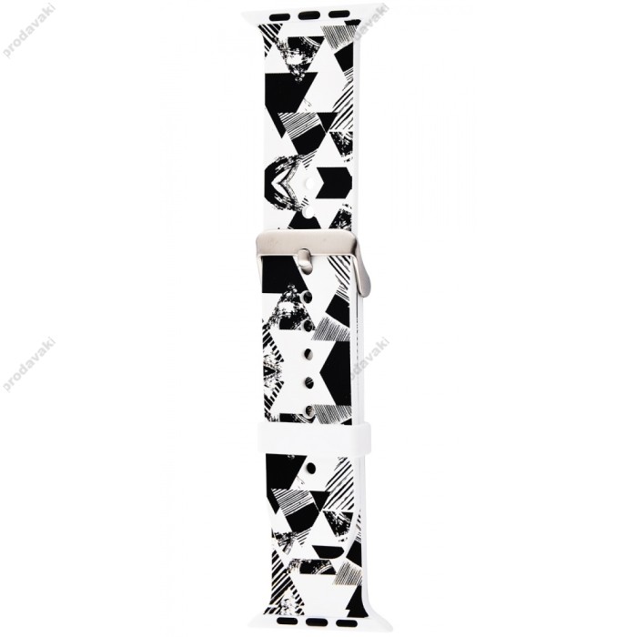 Ремінець Geometry style для Apple Watch 42mm / 44mm / 45mm black white triangle