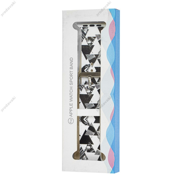 Ремінець Geometry style для Apple Watch 42mm / 44mm / 45mm black white triangle
