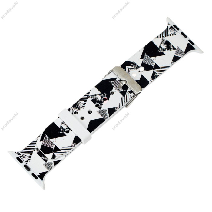 Ремінець Geometry style для Apple Watch 42mm / 44mm / 45mm black white triangle