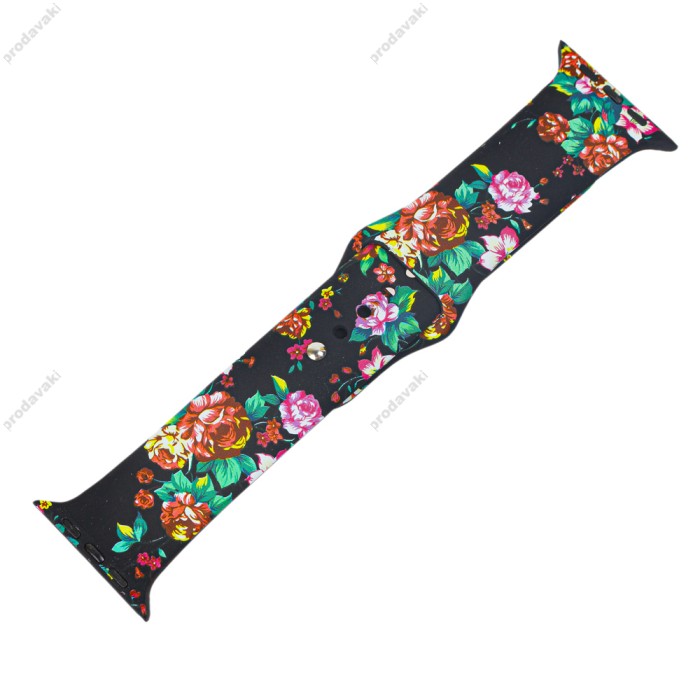 Ремінець Sport Band для Apple Watch 42mm / 44mm / 45mm black flowers