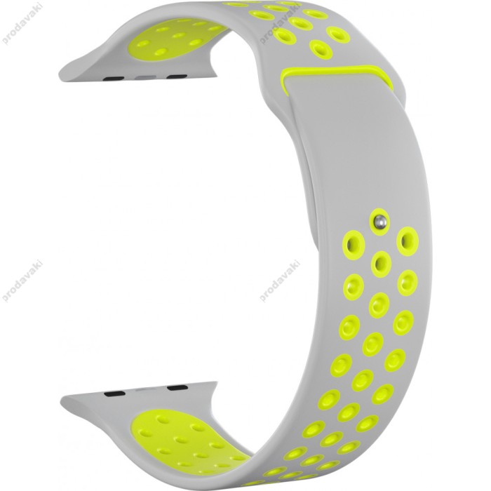 Силіконовий ремінець Nike 38mm/40mm/41mm для Apple Watch (Сірий із зеленим)