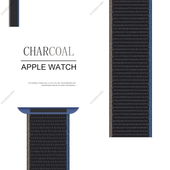 Нейлоновий ремінець Nylon loop 38mm/40mm/41mm для Apple Watch (Charcoal)