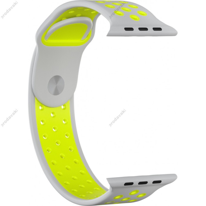 Силіконовий ремінець Nike 38mm/40mm/41mm для Apple Watch (Сірий із зеленим)
