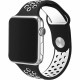 Силіконовий ремінець Nike 42mm/44mm/45mm для Apple Watch (Чорний з білим)