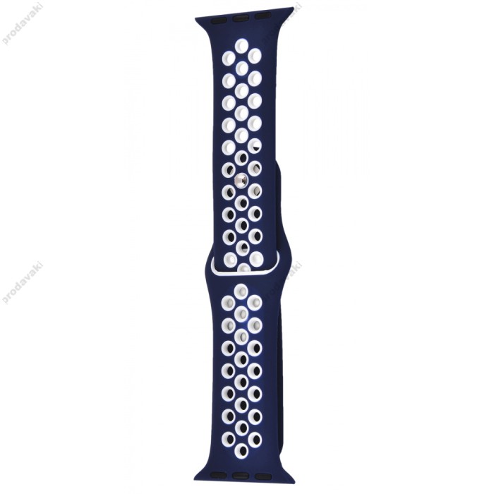 Ремінець для Apple Watch Sport Nike+ 38mm / 40mm / 41mm midnight blue white (синій з білим)