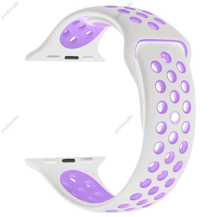 Ремінець для Apple Watch Sport Nike 38mm/40mm/41mm біло-фіолетовий