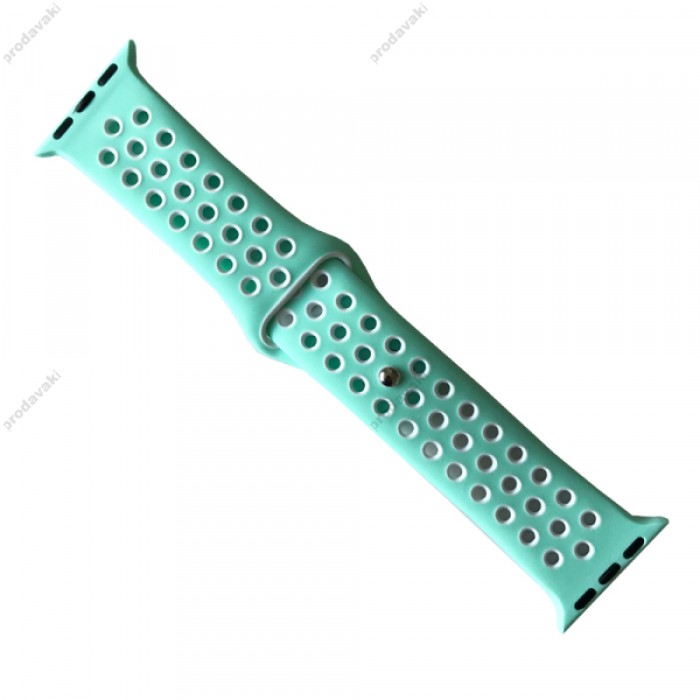 Силіконовий ремінець Nike 42mm / 44mm / 45mm для Apple Watch (Light cyan / white)