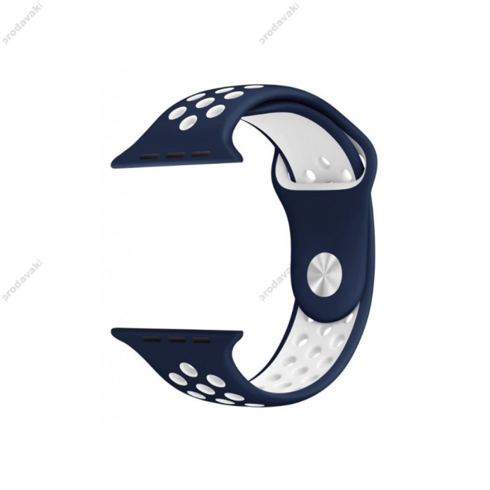 Ремінець для Apple Watch Sport Nike+ 38mm / 40mm / 41mm midnight blue white (синій з білим)