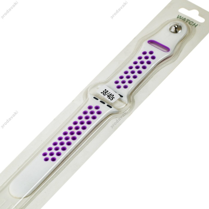 Ремінець для Apple Watch Sport Nike 38mm/40mm/41mm біло-фіолетовий
