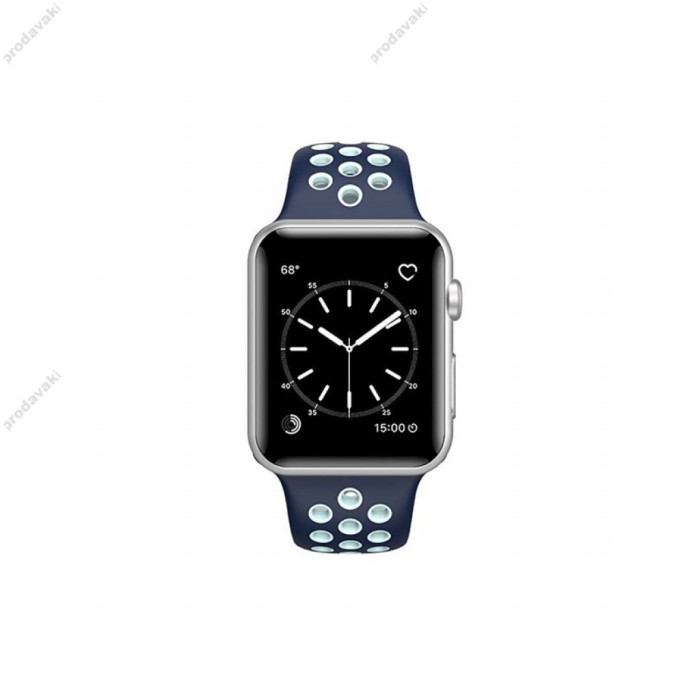 Ремінець для Apple Watch Sport Nike+ 38mm / 40mm / 41mm midnight blue white (синій з білим)