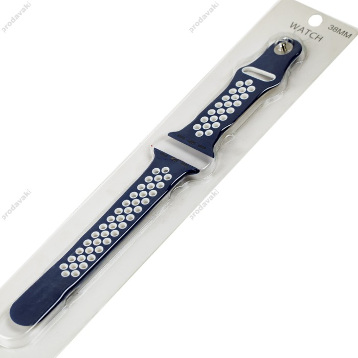 Ремінець для Apple Watch Sport Nike+ 38mm / 40mm / 41mm midnight blue white (синій з білим)