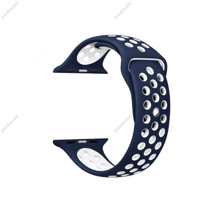 Ремінець для Apple Watch Sport Nike+ 38mm / 40mm / 41mm midnight blue white (синій з білим)