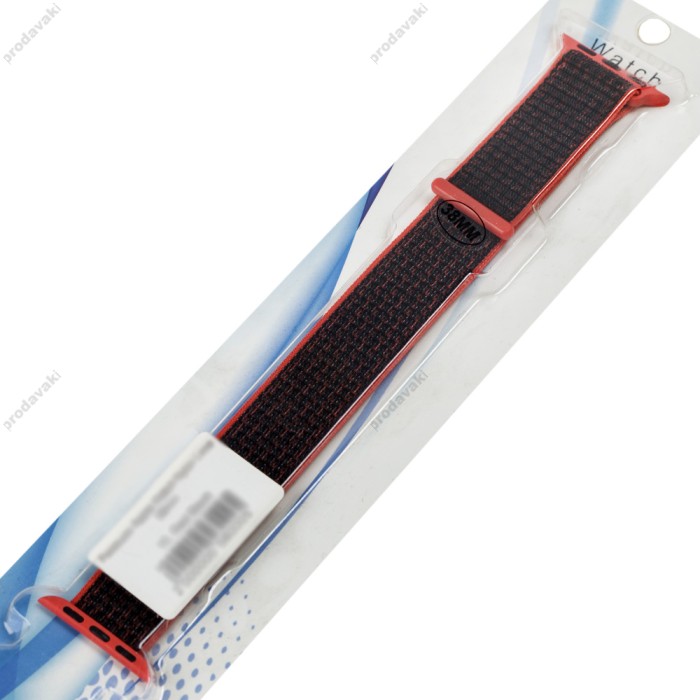 Ремінець для Apple Watch Nylon Loop 38mm/40mm/41mm червоно-чорний