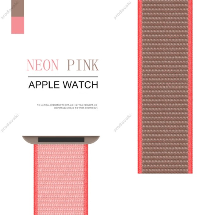 Нейлоновий ремінець Nylon loop 42mm/44mm/45mm для Apple Watch (Neon Pink)