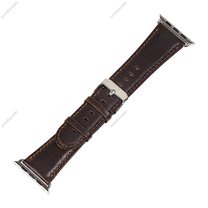 Ремінець для Apple Watch Luxuary Leather 42mm / 44mm / 45mm темно-коричневий