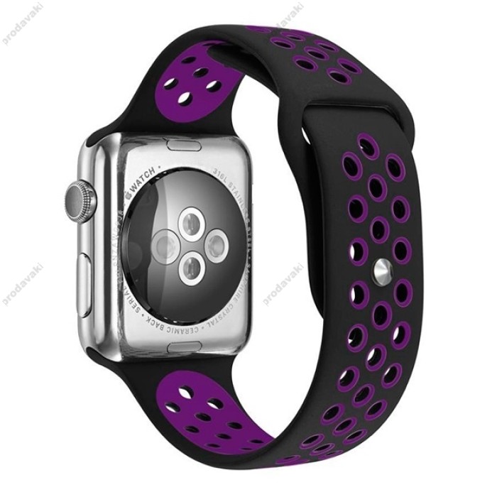 Ремешок для Apple Watch Sport Nike+ 38mm / 40mm / 41mm черно-фиолетовый