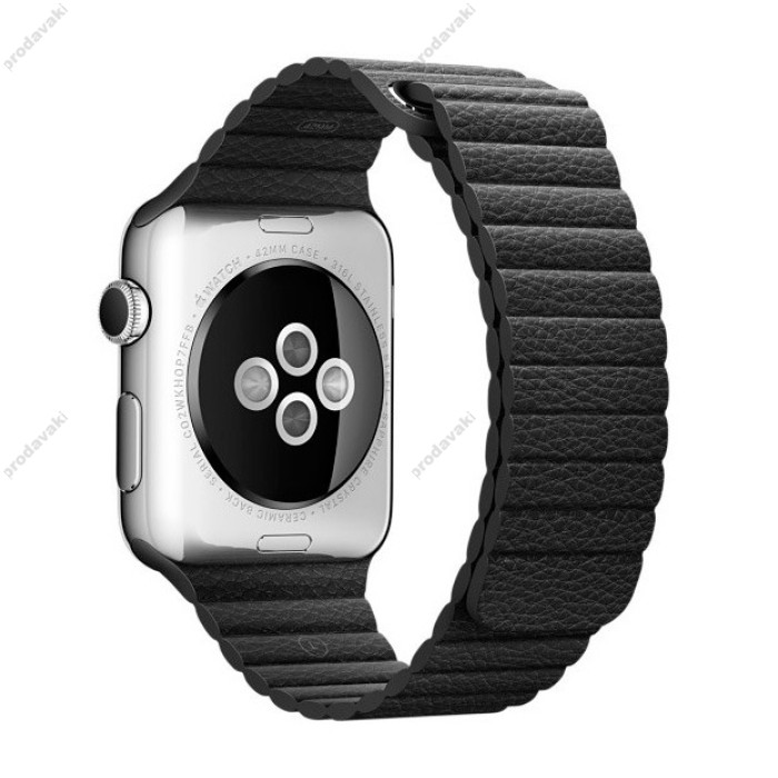 Ремінці Apple Watch Leather Loop Magnet 38mm / 40mm / 41mm Чорний