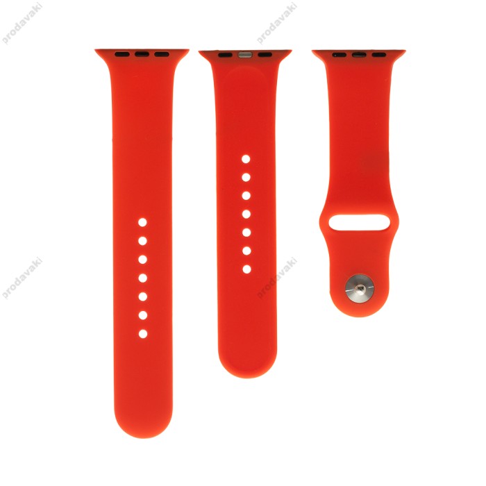 Ремінець для Apple Watch 42mm/44mm/45mm Band Silikone Two - Piece яскраво червоний