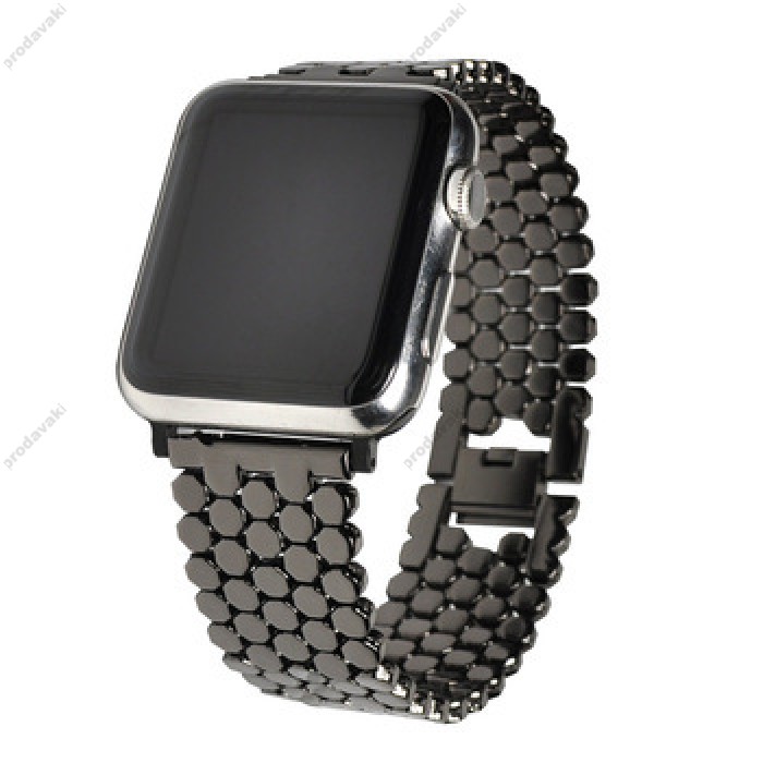 Ремінці Apple Watch Stainless Luxury Steel 42mm / 44mm / 45mm ( Чорний / Black )