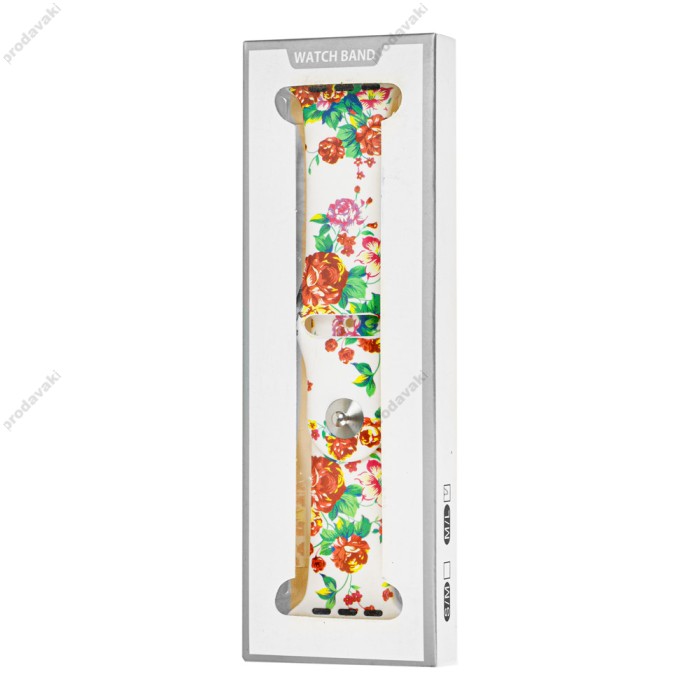 Ремінець Sport Band для Apple Watch 42mm / 44mm / 45mm white flowers