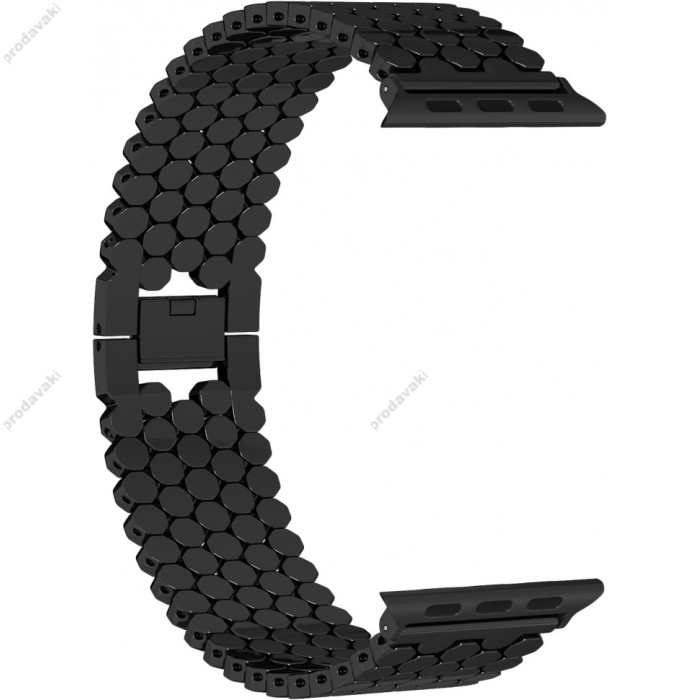 Ремінці Apple Watch Stainless Luxury Steel 38mm / 40mm / 41mm ( Чорний / Black )