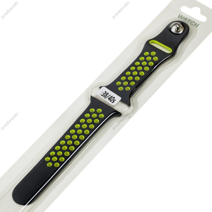 Ремінець для Apple Watch Sport Nike+ 38mm / 40mm / 41mm чорно-салатовий