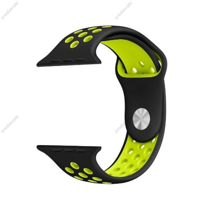 Ремінець для Apple Watch Sport Nike+ 38mm / 40mm / 41mm чорно-салатовий