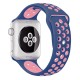Силиконовый ремешок Nike 38mm / 40mm / 41mm для Apple Watch (Синий с розовым)