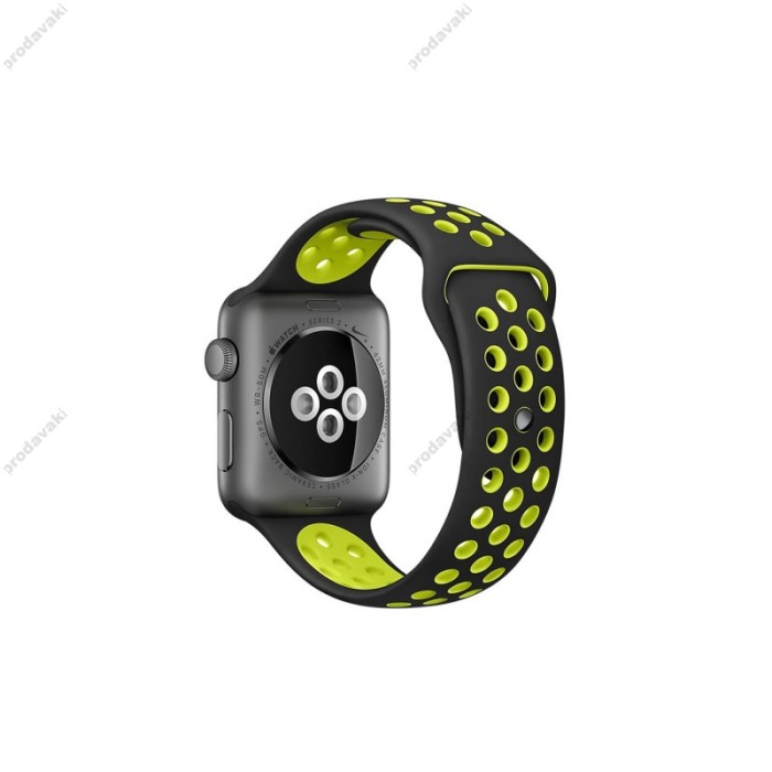 Ремінець для Apple Watch Sport Nike+ 38mm / 40mm / 41mm чорно-салатовий