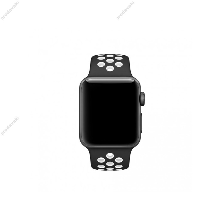 Ремінець для Apple Watch Sport Nike+ 38mm / 40mm / 41mm чорний білий
