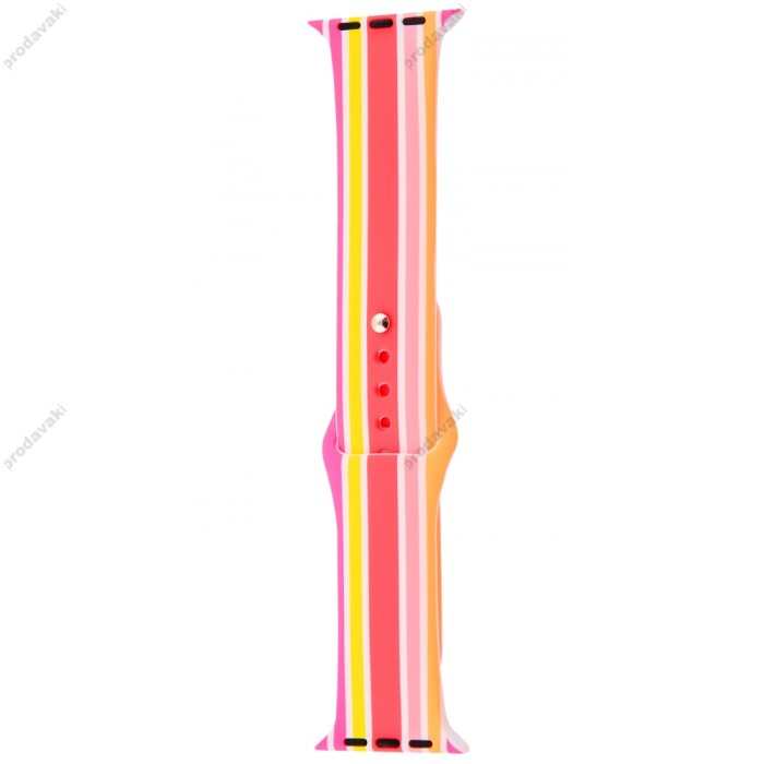 Ремінець Sport Band для Apple Watch 38mm / 40mm / 41mm pink / yellow lines
