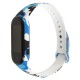 Ремінець для Xiaomi Mi Band 5 силіконовий хакі синій з білим