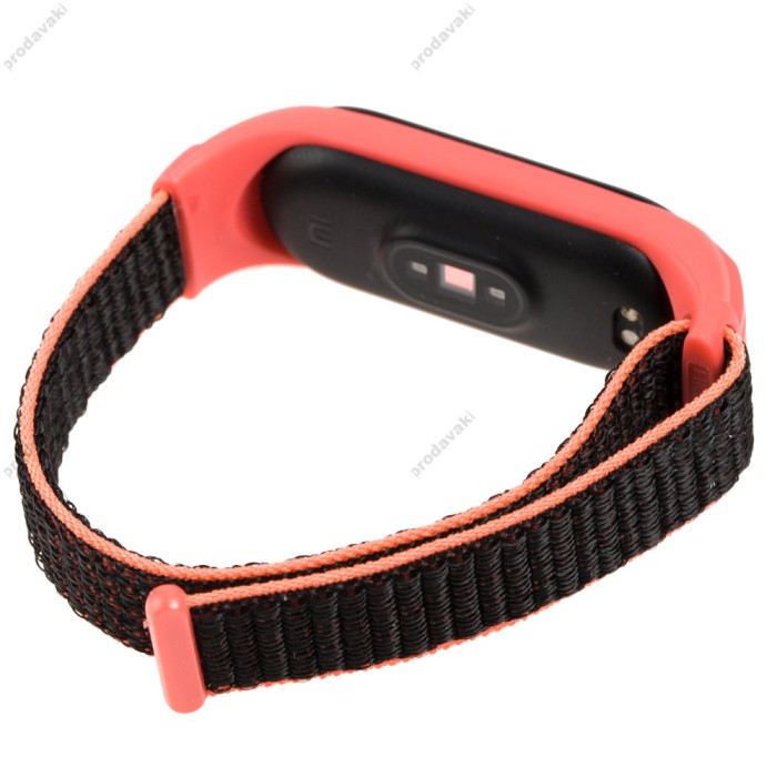 Ремінець для Xiaomi Mi Band 5 Nylon coral/black