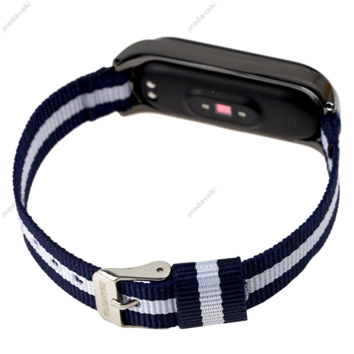 Ремінець для Xiaomi Mi Band 3 Tommy Hilfiger Nylon синьо-білий